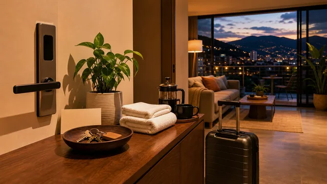 Short-term rental check-in setup in El Poblado Medellin