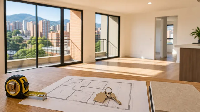 Apartamento vacío en Laureles con plano, llaves y cinta métrica