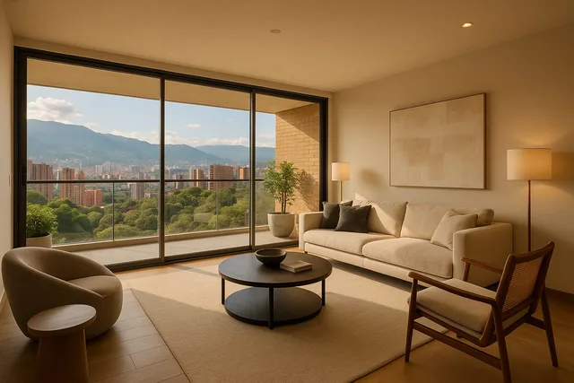 Apartamento en Medellín con balcón y vista a la ciudad